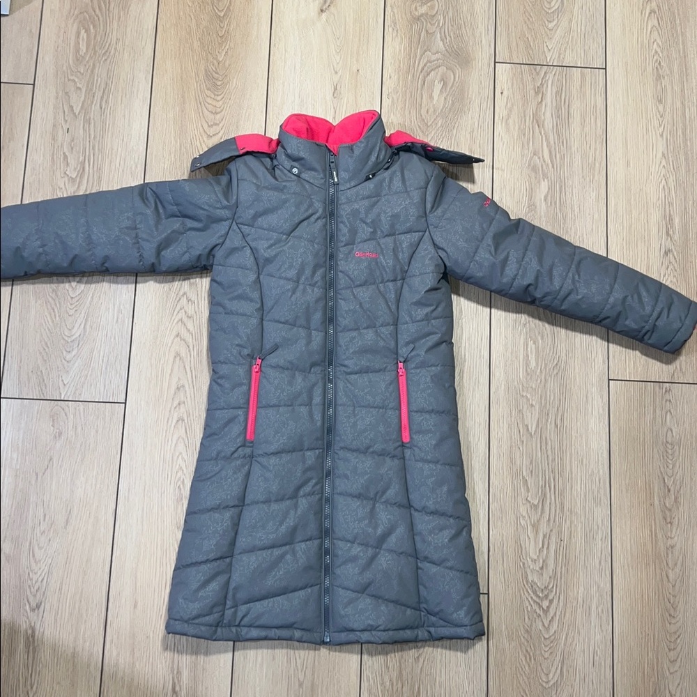 Oshkosh Girls Winter Coat Gray and Pink Size 14 - Like New Condition - Picture 4 of 9